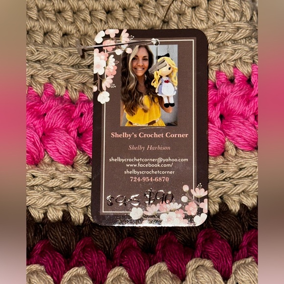 NWT Handcrafted Pink and Tan Crochet Crossbody Bag - Picture 8 of 13